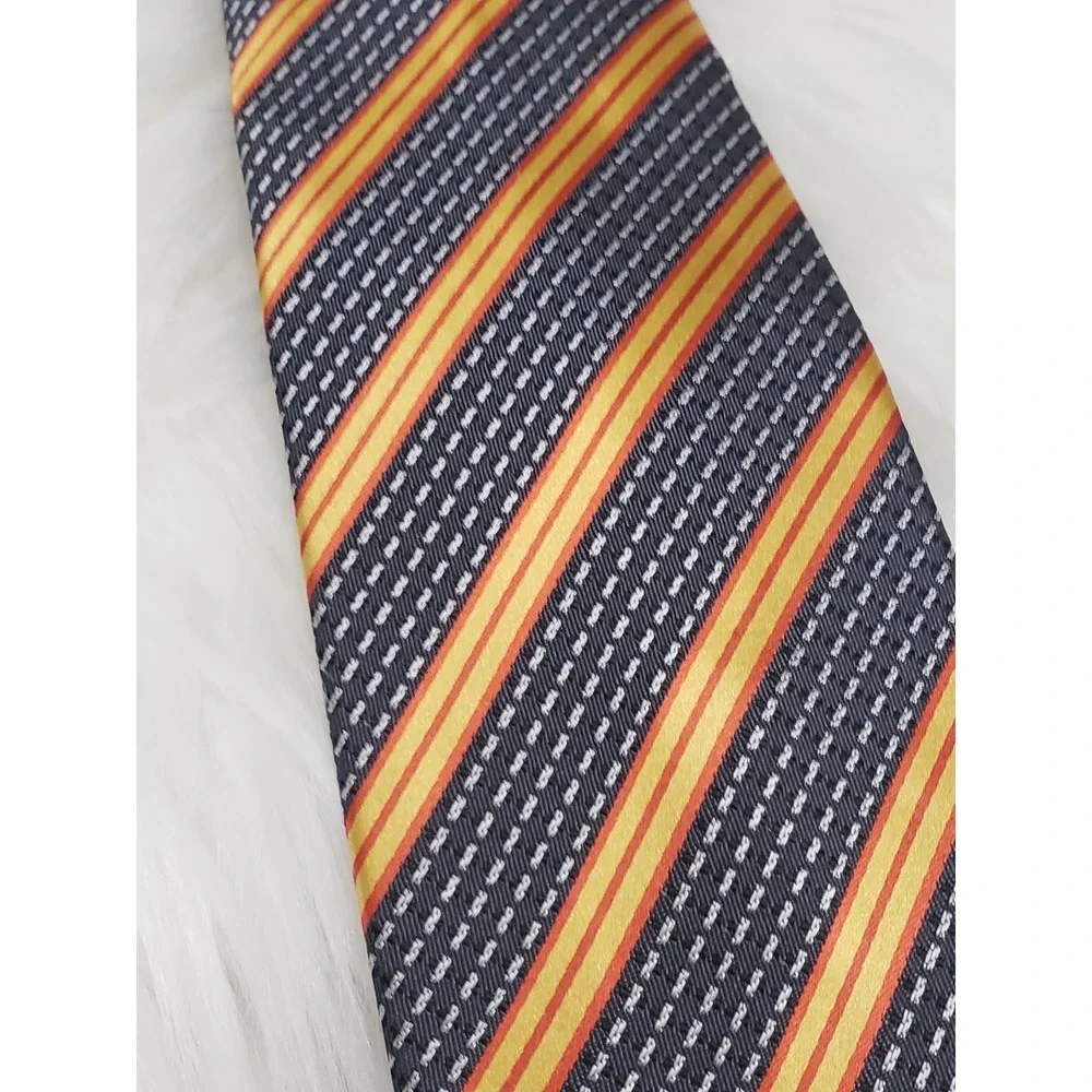 COOGI NECKTIE tie striped orange‎ gray red orange